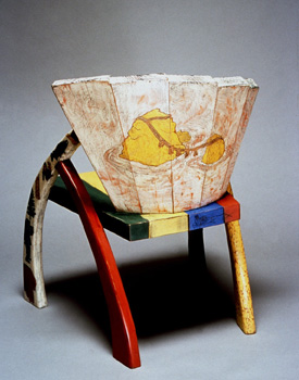 painted, hand carved chair