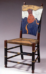 hand painted and incised chair